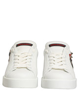 Dolce & Gabbana White Patch Calfskin Nappa Portofino Sneakers Shoes