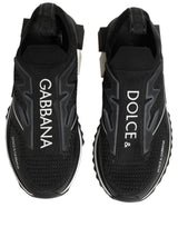 Dolce & Gabbana Black White Sorrento Slip-On Logo Sneakers Shoes