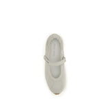 Miu Miu White Calf Leather Bos Taurus Ballet Flats