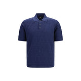 Fendi Blue Cotton Polo Shirt