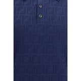 Fendi Blue Cotton Polo Shirt