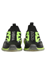 Dolce & Gabbana Black Green Sorrento Low Top Sneakers Shoes