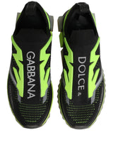 Dolce & Gabbana Black Green Sorrento Low Top Sneakers Shoes