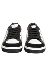 Dolce & Gabbana White Black DG Logo King Patch Low-Top Sneaker Shoes