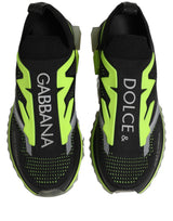 Dolce & Gabbana Black Green Sorrento Low Top Sneakers Shoes