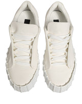 Dolce & Gabbana White Leather Low Top Lace Up Sneakers Shoes