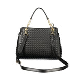 Mario Valentino Black Polyurethane Women's Bag with Adjustable Strap