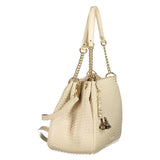 Mario Valentino Beige Polyurethane Women's Bag with Adjustable and Removable Strap