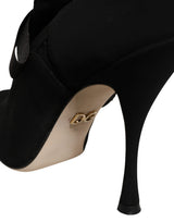 Dolce & Gabbana Black Stiletto Heels Mid Calf Boots Shoes