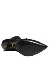 Dolce & Gabbana Black Stiletto Heels Mid Calf Boots Shoes