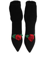 Dolce & Gabbana Black Stiletto Heels Mid Calf Boots Shoes