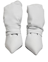 Dolce & Gabbana Gray Stretch Socks Heels Ankle Boots Shoes