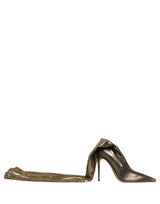 Dolce & Gabbana Gold Nylon Socks Knee High Boots Pumps Shoes