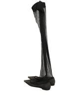 Dolce & Gabbana Black Over The Knee Tulle Flats Boots Shoes