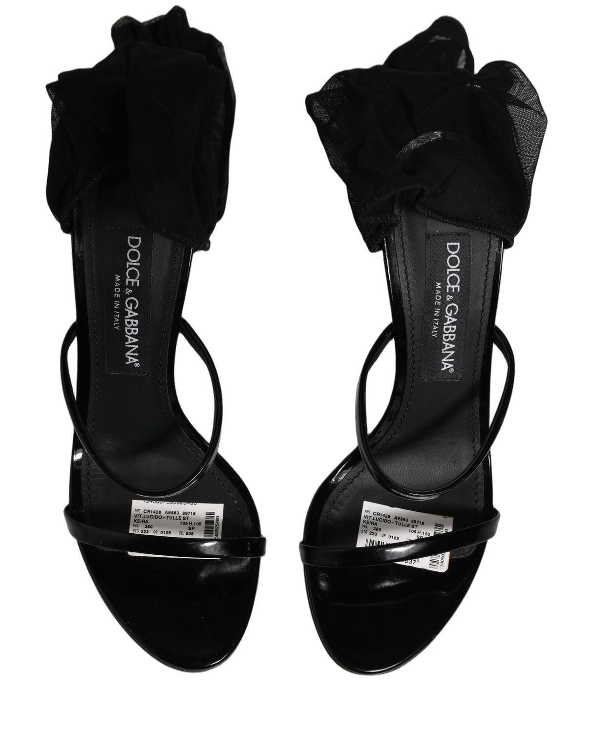 Dolce & Gabbana Stiletto Sandals Socks Knee High Boots Black