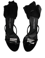 Dolce & Gabbana Stiletto Sandals Socks Knee High Boots Black