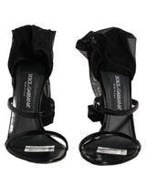Dolce & Gabbana Stiletto Sandals Socks Knee High Boots Black