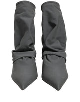 Dolce & Gabbana Gray Stretch Socks Heels Ankle Boots Shoes