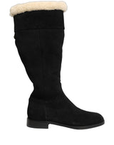 Dolce & Gabbana Suede Leather Knee High Boots Black