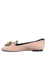 Dolce & Gabbana Pink Velvet Devotion Loafers Flats Shoes