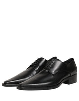 Dolce & Gabbana Black Leather Lace Up Derby Dress Shoes