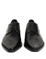 Dolce & Gabbana Black Leather Lace Up Derby Dress Shoes