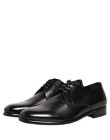 Dolce & Gabbana Black Leather Lace Up Derby Dress Shoes