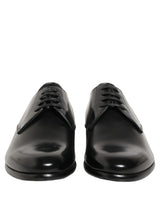 Dolce & Gabbana Black Leather Lace Up Derby Dress Shoes