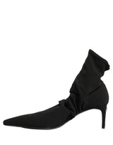Dolce & Gabbana Black Stretch Socks Heels Ankle Boots Shoes