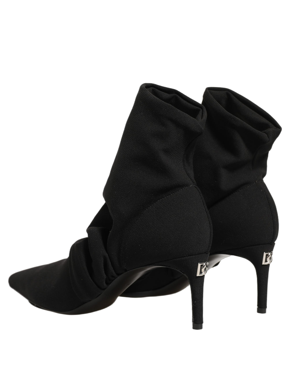 Dolce & Gabbana Black Stretch Socks Heels Ankle Boots Shoes