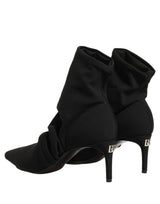 Dolce & Gabbana Black Stretch Socks Heels Ankle Boots Shoes