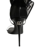 Dolce & Gabbana Black Stiletto Sandals Socks High Boots Shoes