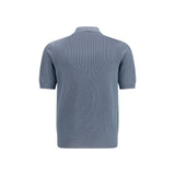 Brunello Cucinelli Blue Cotton Polo Shirt