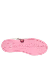 Dolce & Gabbana White Pink Portofino Royal Pig Sneakers Shoes