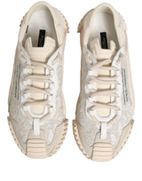 Dolce & Gabbana White Lace NS1 Low Top Sneaker Sports Shoes