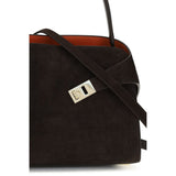 Ferragamo Brown Calf Leather Bos Taurus Shoulder Bag