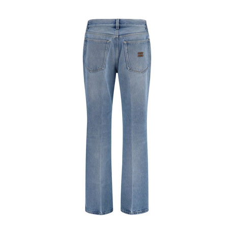Miu Miu Blue Cotton Relaxed Fit Jeans