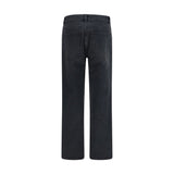 The Row Black Cotton Straight-Leg Jeans