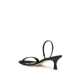 The Row Black Calf Leather Bos Taurus Strap-On Sandals