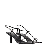 The Row Black Leather Stiletto Heel Sandals