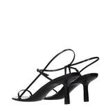 The Row Black Leather Stiletto Heel Sandals