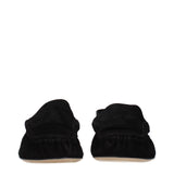 The Row Black Leather Slip-On Loafers