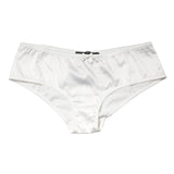 Dolce & Gabbana White Silk Stretch Mid Waist Brief Panty Underwear