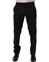 Dolce & Gabbana Black Wool Skinny Leg Dress Men Trouser Pants