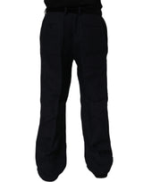 Dolce & Gabbana Black Linen Straight Leg Dress Trouser Pants