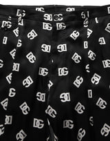 Dolce & Gabbana Black Silk Skinny Leg Dress Men Trouser Pants