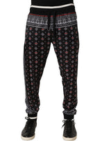 Dolce & Gabbana Black Bandana Crown Jogger Men Trouser Pants