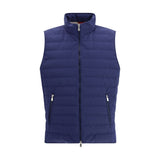 Brunello Cucinelli Blue Polyester Sleeveless Jacket