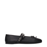 Miu Miu Black Leather Ballet Flats