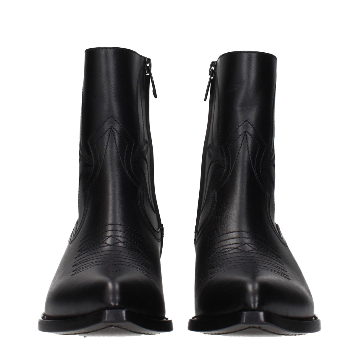 Celine Black Leather Ankle Boots